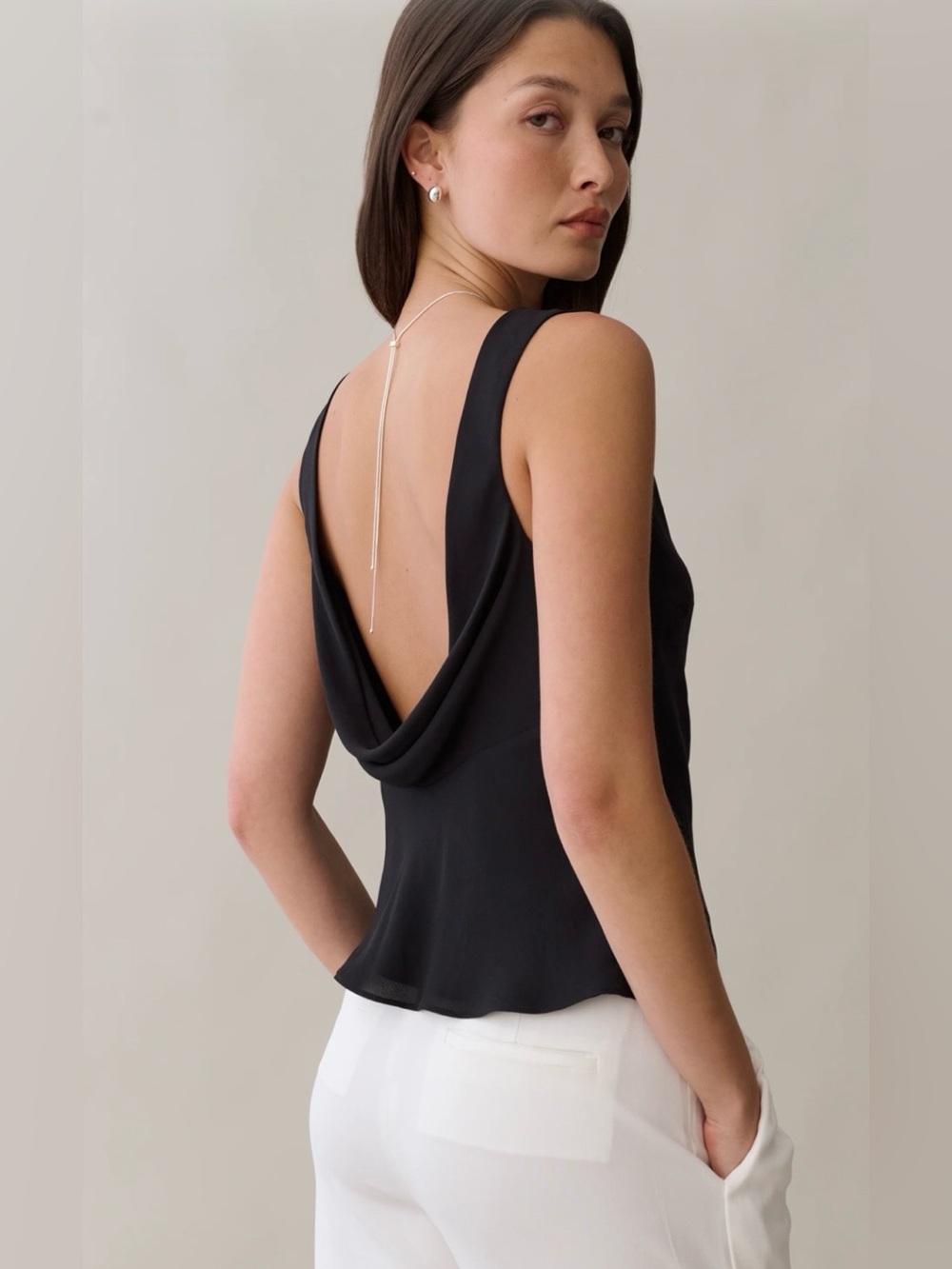 Kourt Shannon Top Size 0 Black NWT Draped Open Back Evening Top
